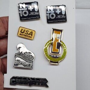 Set Of 6 Vintage Lapel Pins Featuring TV Networks & Logos USA Networks